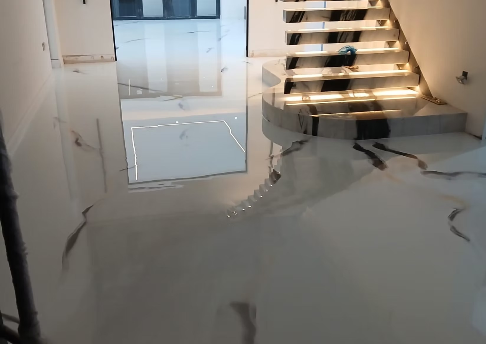 Luxury marble effect resin flooring