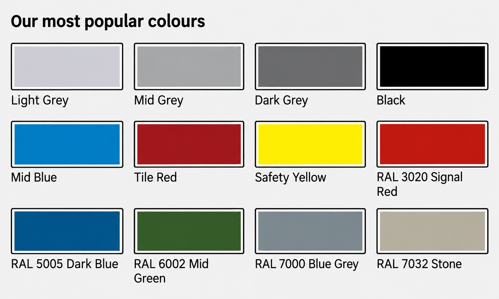 WonderFloors most popular colour finishes